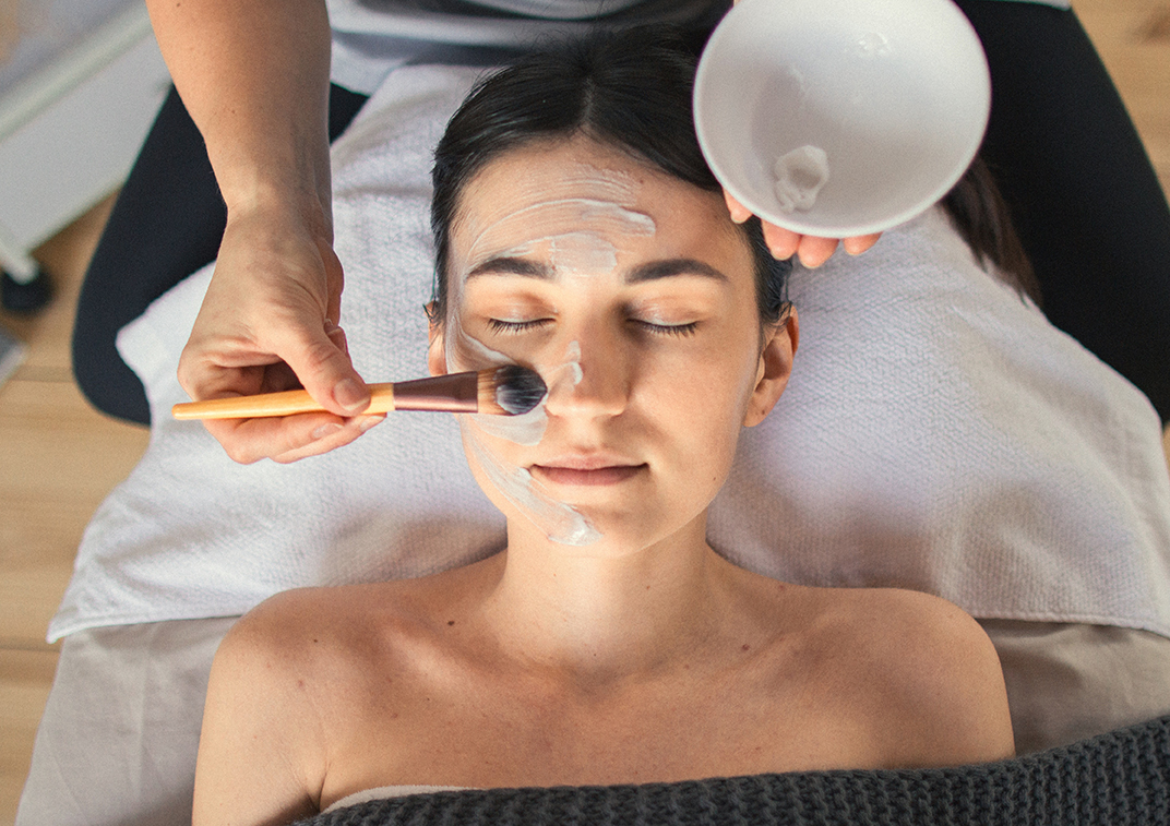 Woman receiving a beauty facial treatment